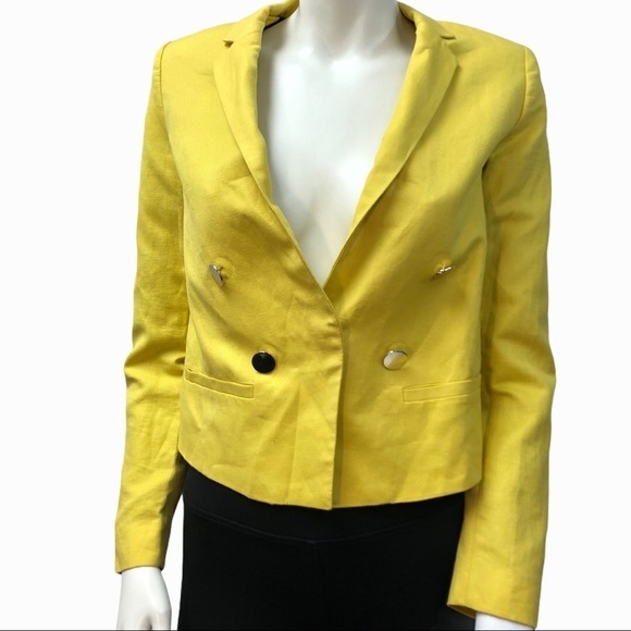 Mng yellow crop blazer jacket xxs - Picture 1 of 7